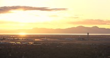 Salt Lake City airport at sunset 
