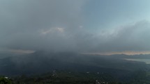 Very Cloudy Day at Mount Batur and Lake in Kintamani Bali Indonesia Time Lapse