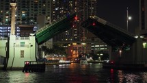 Downtown Miami Drawbridge Opening for Yacht
