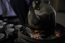coffee pot on coals