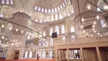 Istanbul, Turkey -  May 2023: General view of Sultanahmet Mosque or Blue Mosque interior. Turkey istanbul fatih May 2, 2023
