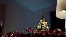 Illuminated decoration and copy space for Christmas