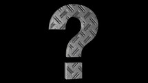 Metallic Question mark sign rotating loop on black background