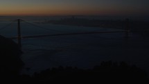 Overlooking Golden Gate Bridge right before sunrise
