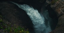 rushing water in a waterfall 