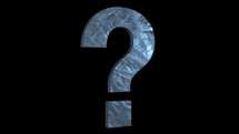 Blue Question mark sign rotating loop on black background