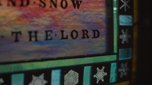 Old Chapel Stained Glass with the word Lord