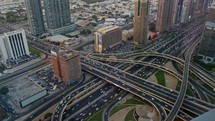 Street Of Dubai Highway Intersections Between The Skyscraper