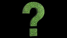 Green Question mark sign rotating loop on black background