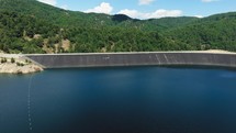 Artificial water lake dam Menta aerial view in Calabria