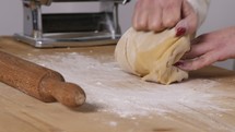using a rolling pin 