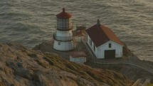Close up of Point Reyes lighthouse