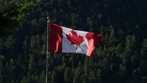 Canadian flag on a flagpole 