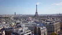 Aerial cinematic drone Paris France Eiffel Tower
