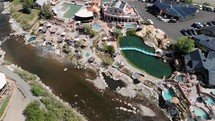Aerial Fly Up of Hot Springs Resort 