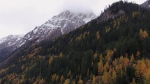 Austrian Swiss alps during cloudy day near village town Kauntertal, Austria Innsbruck Europe 