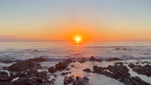 Peaceful sunrise on Jeffrey's bay, South Africa 
