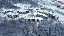 Snowy ski resort in winter