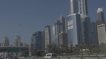 Skyline - buildings and skyscrapers in downtown Dubai in the middle east.