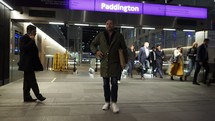 LONDON, UK - CIRCA OCTOBER 2022: Paddington tube station on the Elizabeth Line - EDITORIAL USE ONLY