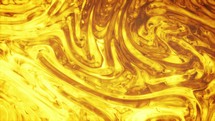 Abstract Liquid Visuals With Vivid Golden Colors Moving Chaotically.	