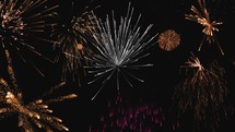 Fireworks lights during holidays, Visual effects. Seamless loop	