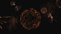 Fireworks lights in the Sky animation. Seamless loop visuals