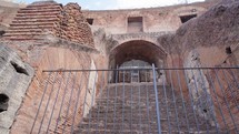  Interior view of the Colosseum an ancient amphitheater in Rome, establishment shot
