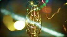 Electrical light effects inside a Glass for new year