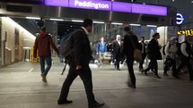 LONDON, UK - CIRCA OCTOBER 2022: Paddington tube station on the Elizabeth Line - EDITORIAL USE ONLY