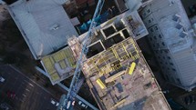 Crane on the building construction
