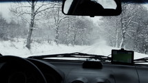 Snowy winter road.
