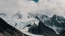 Laguna Torre Glaciers In El Chaltén, Santa Cruz Province, Argentina, South America. Handheld Shot