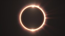 Solar Eclipse, ring of fire formed between sun behind the moon. Seamless Loop	