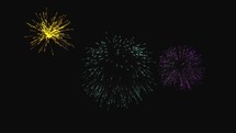 Colorful pyrotechnic fireworks light in the sky. Seamless loop	