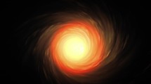 Fractal Illustration of an Intergalactic Wormhole With Warm Orange Tones