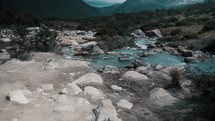 Rocky River Of Esmeralda In Tierra del Fuego National Park Near Ushuaia, Argentina. Static Shot