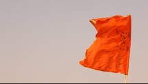 orange flag blowing