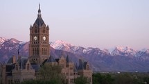 Salt Lake City and County Building sunset