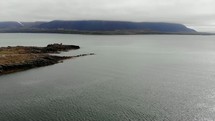 aerial view over a bay in Ireland 
