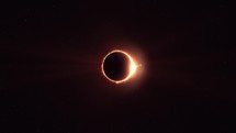 Total Solar Eclipse fire ring corona from space	