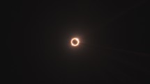 Total solar eclipse alignment, ring of fire view from Earth. Seamless loop	