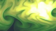 Looping Green And Yellow Liquid Color In Abstract Visual Effects.	