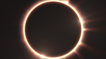 Total Solar Eclipse Ring of fire Halo in space. Seamless Loop	