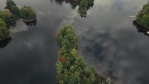 Islands In A Lake In Autumn