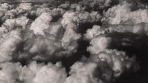 Clouds from the sky in black and white