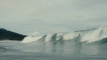 Pacific Ocean waves on a beautiful day in a tropical country