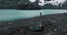 Vinciguerra Glacier And Tempanos Lagoon In Argentina - Drone Shot