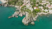 Pietragrande Cliff at summer in Calabria near the sea aerial view