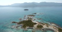 drone flying over islands 
